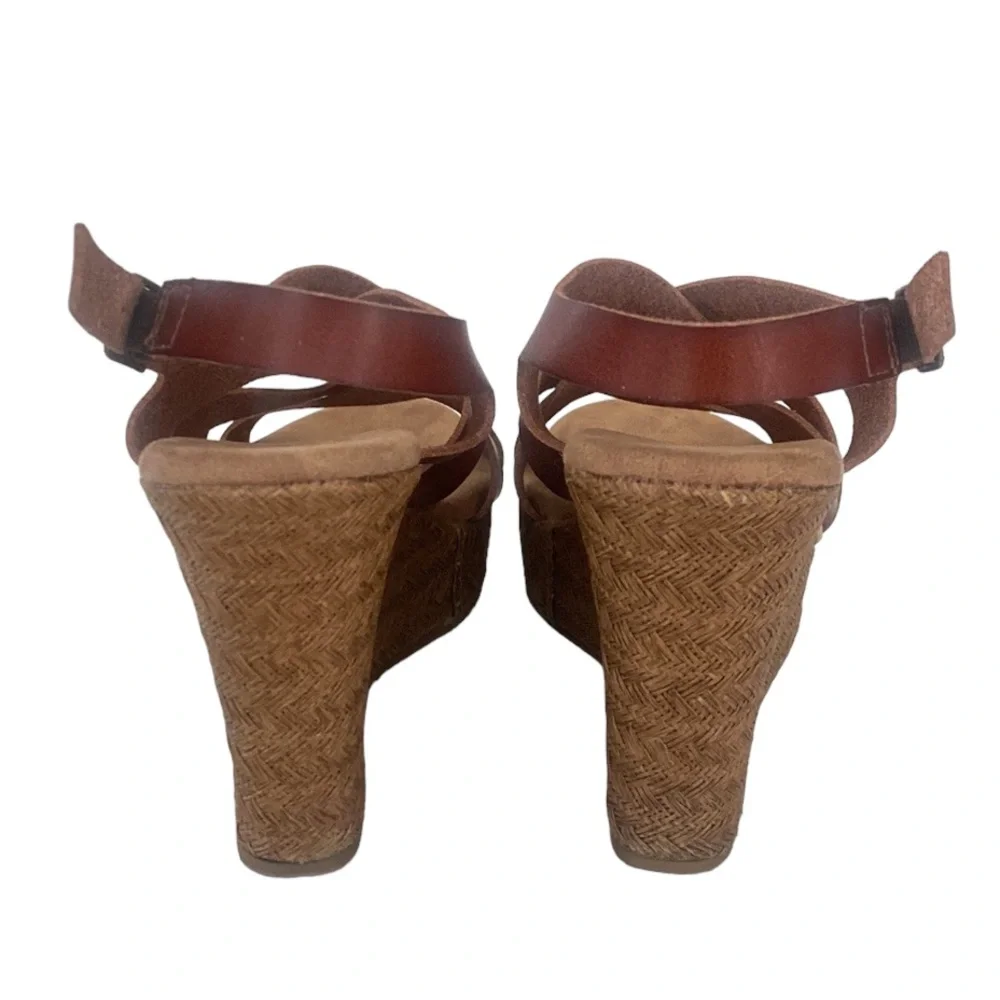 Altar’d State Aubrey Brown Leather Wedge Sandals